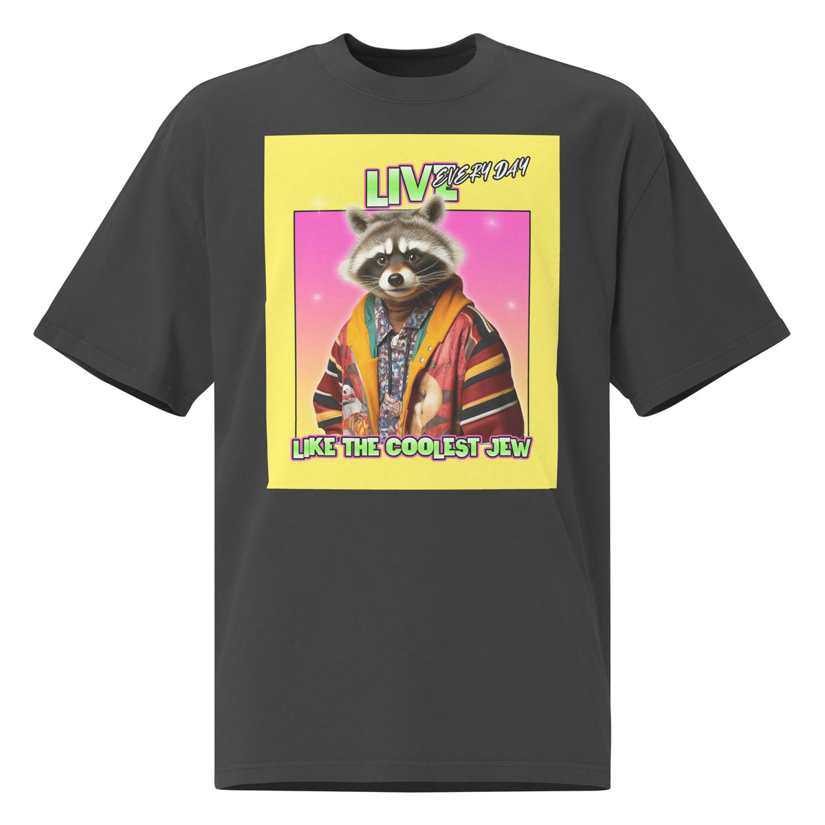 Mr Racoon | Unisex Oversized Faded T-Shirt Jouparty