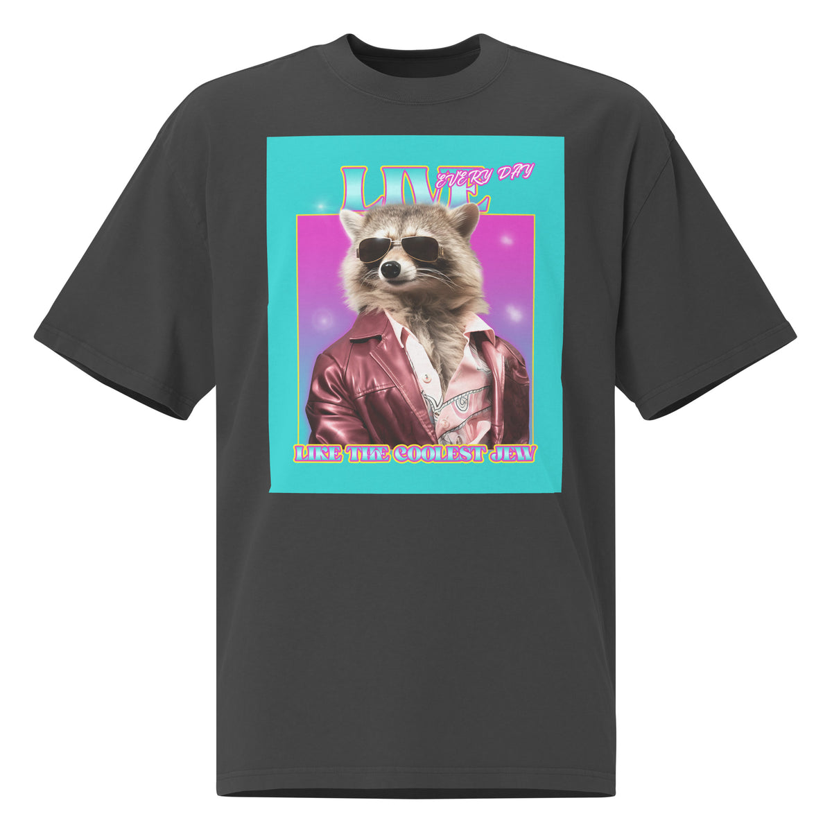Mr Racoon | Unisex Oversized Faded T-Shirt Jouparty