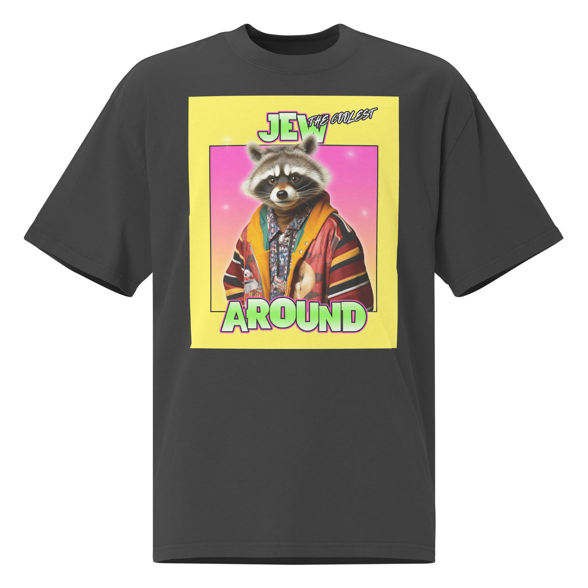 Mr Racoon | Unisex Oversized Faded T-Shirt Jouparty