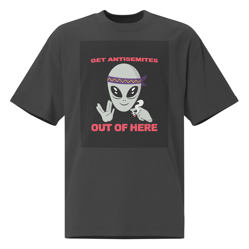 Get Alien Out | Antisemitism | Unisex Oversized Faded T-Shirt