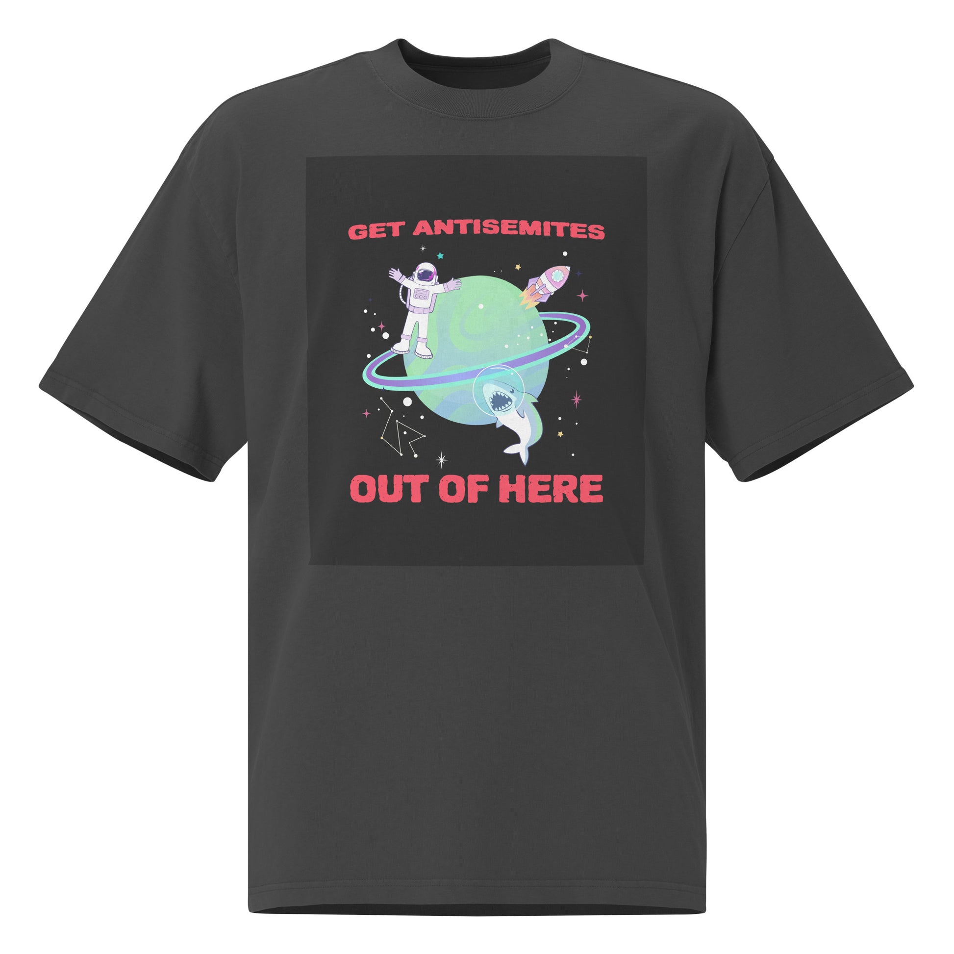 Get Alien Out | Antisemitism | Unisex Oversized Faded T-Shirt