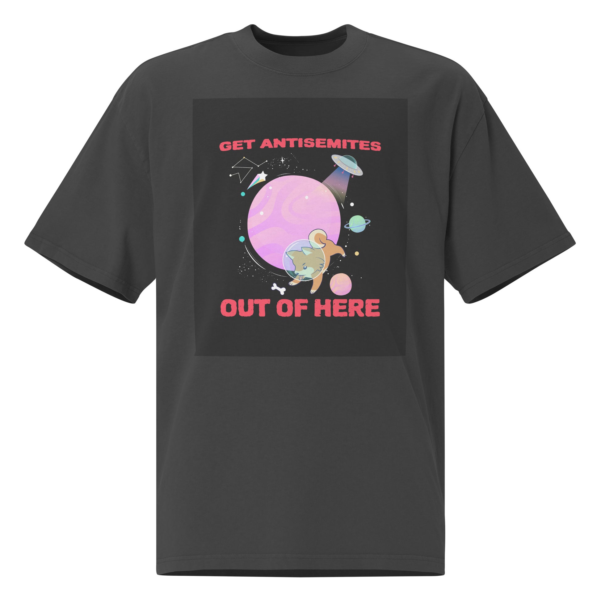 Get Alien Out | Antisemitism | Unisex Oversized Faded T-Shirt