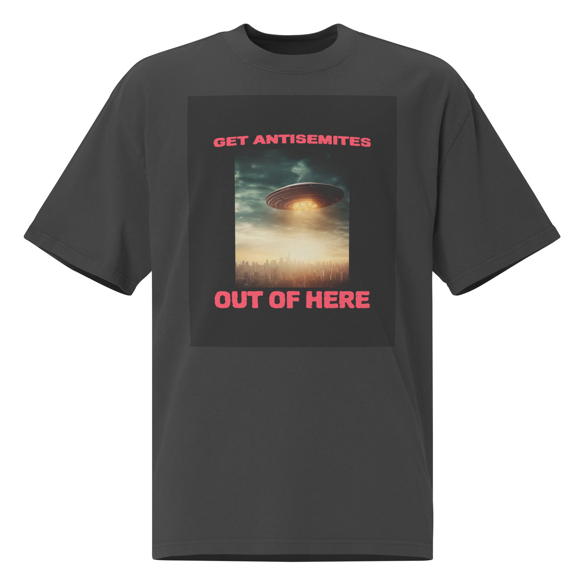Get Alien Out | Antisemitism | Unisex Oversized Faded T-Shirt