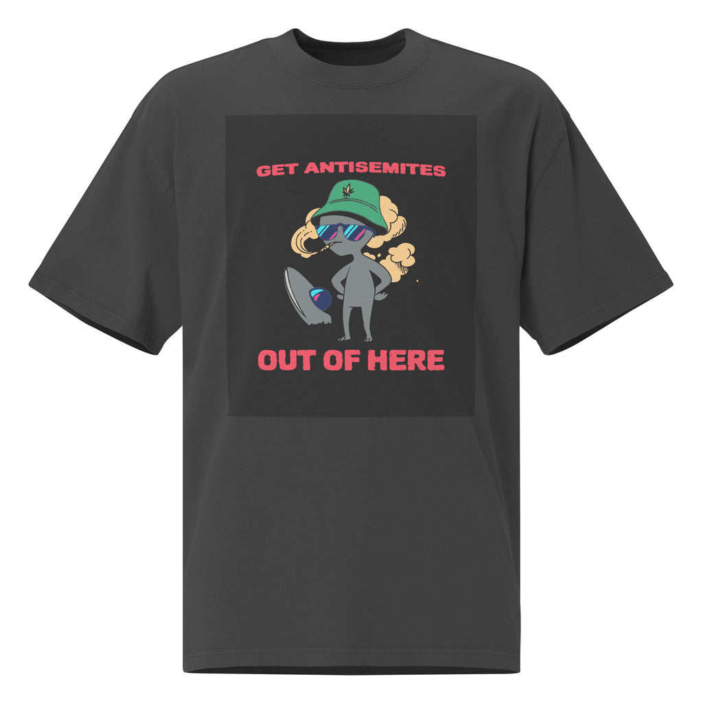 Get Alien Out | Antisemitism | Unisex Oversized Faded T-Shirt