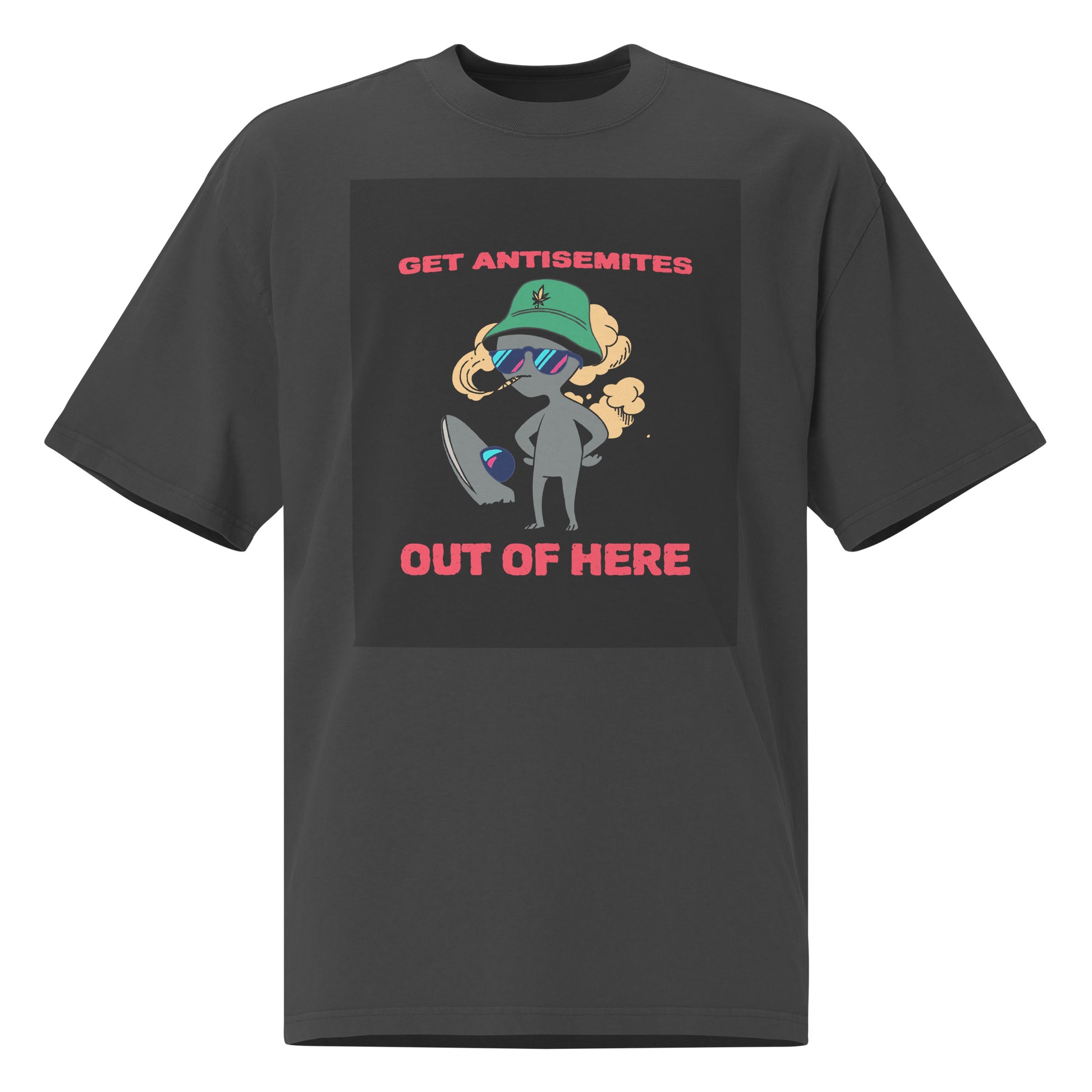 Get Alien Out | Antisemitism | Unisex Oversized Faded T-Shirt