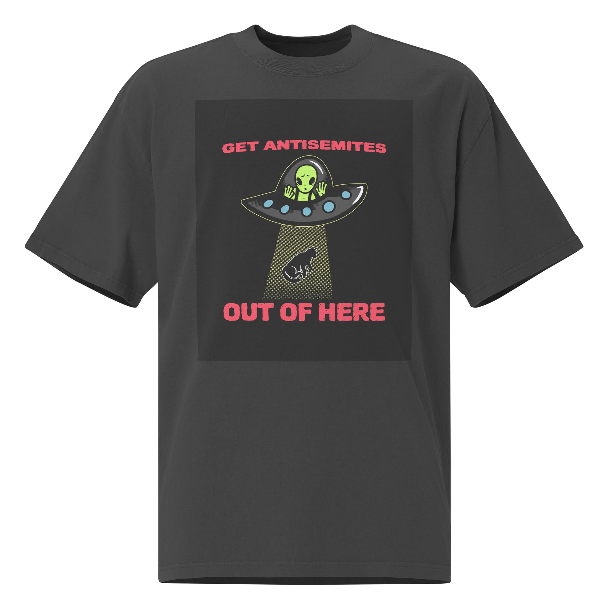 Get Alien Out | Antisemitism | Unisex Oversized Faded T-Shirt
