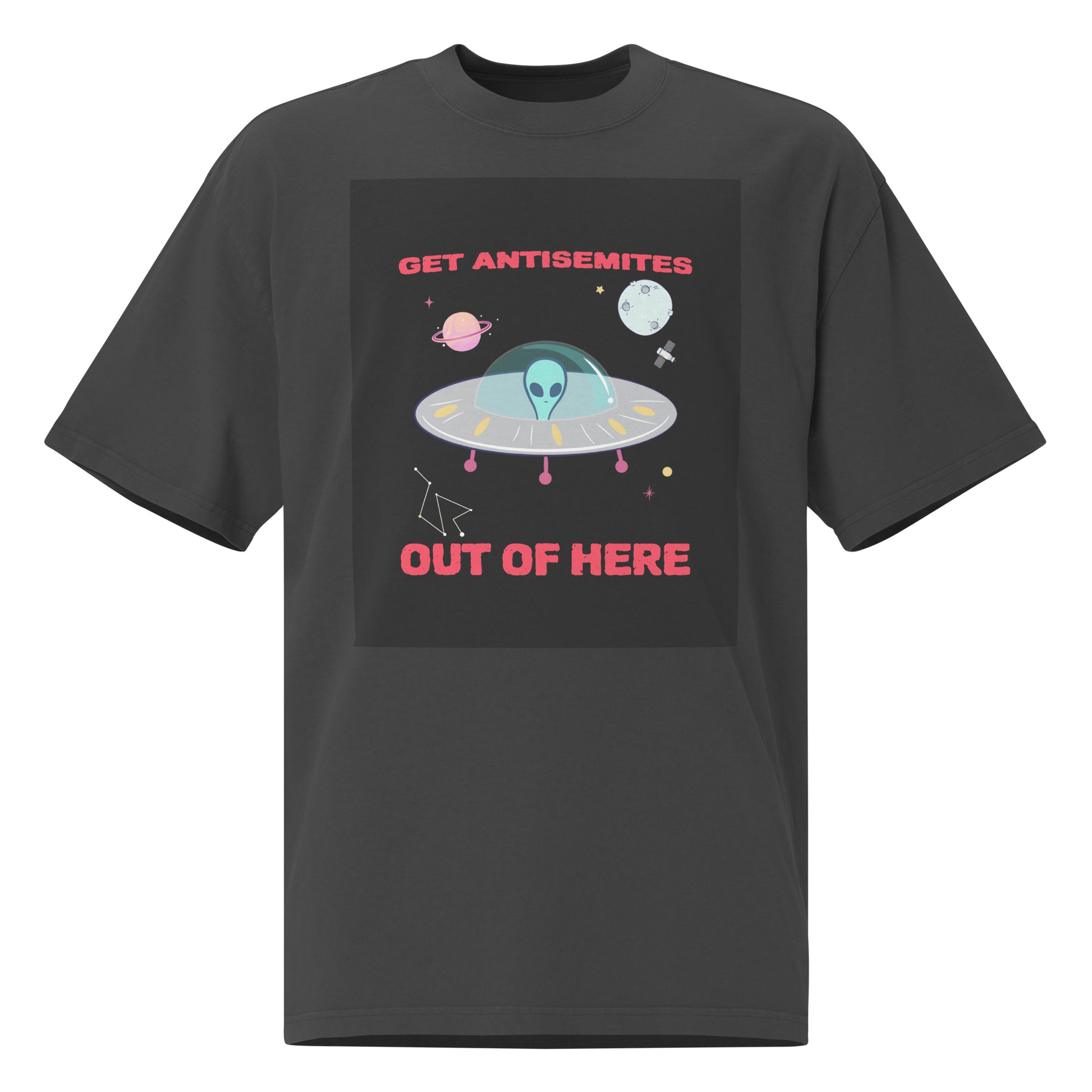 Get Alien Out | Antisemitism | Unisex Oversized Faded T-Shirt