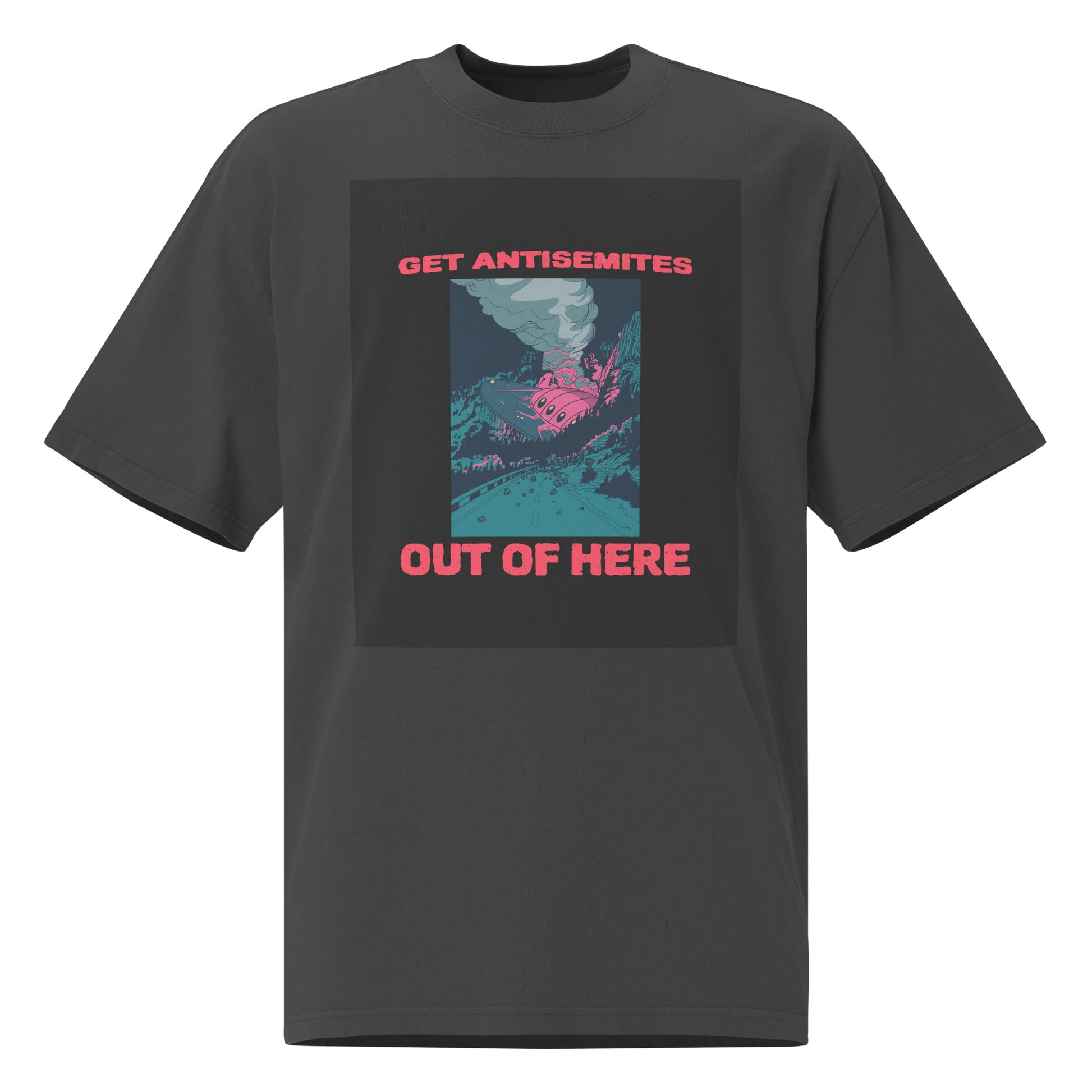 Get Alien Out | Antisemitism | Unisex Oversized Faded T-Shirt