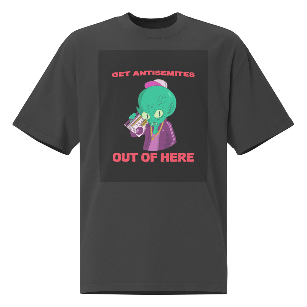 Get Alien Out | Antisemitism | Unisex Oversized Faded T-Shirt