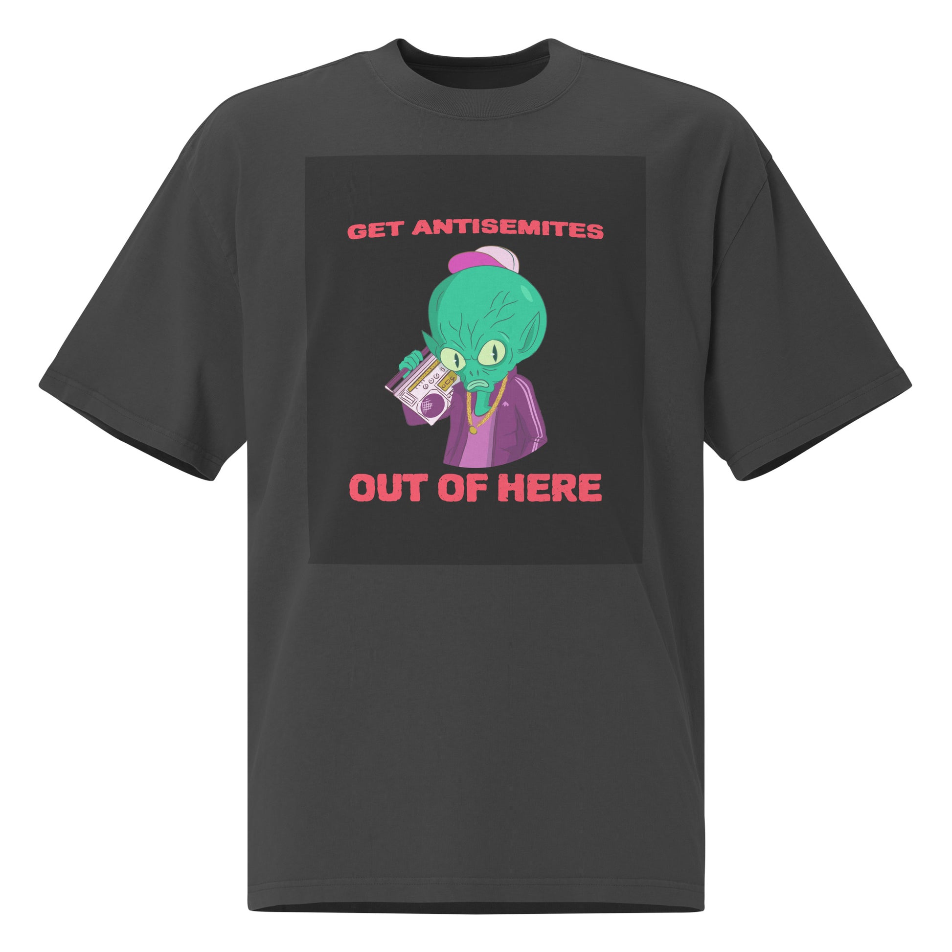 Get Alien Out | Antisemitism | Unisex Oversized Faded T-Shirt