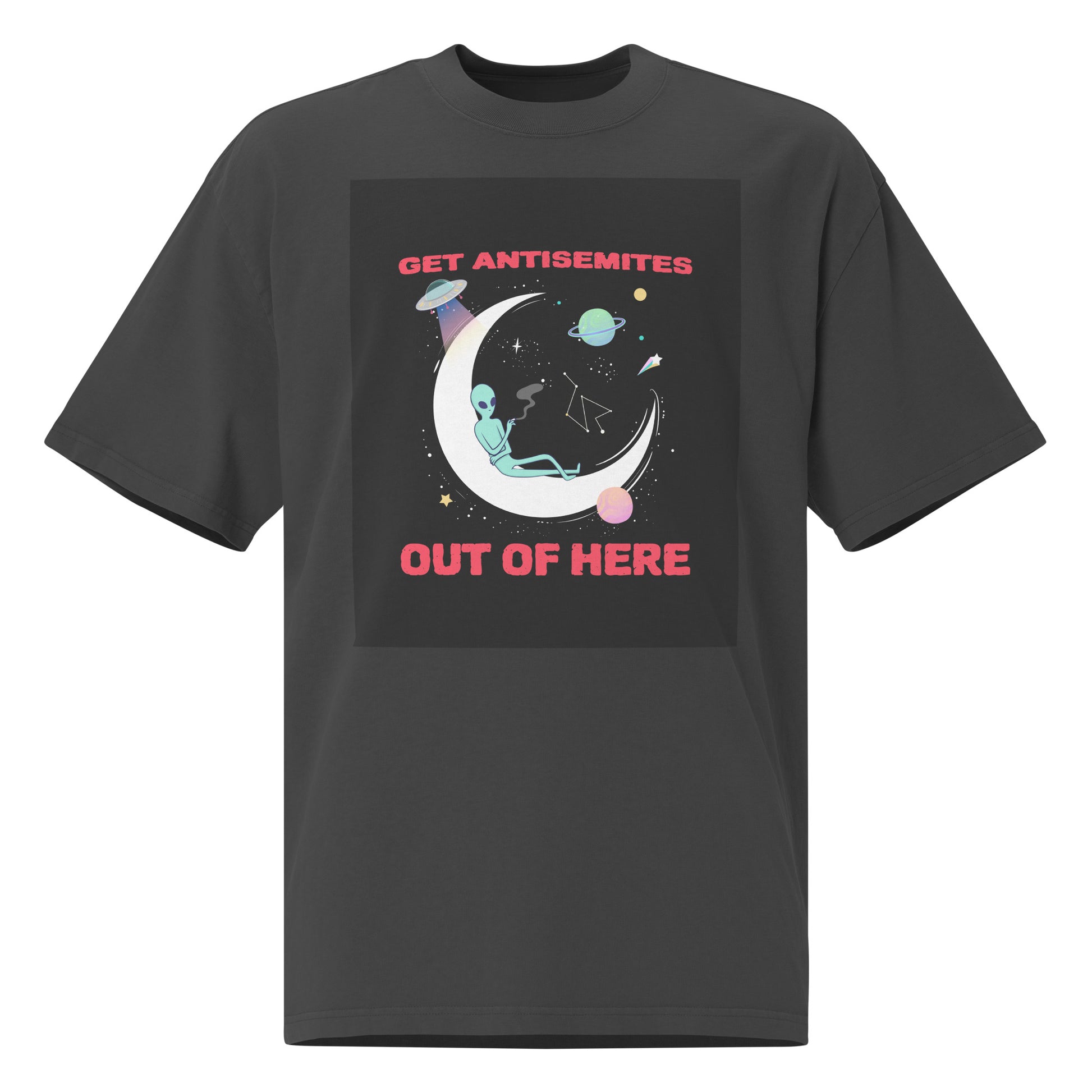 Get Alien Out | Antisemitism | Unisex Oversized Faded T-Shirt