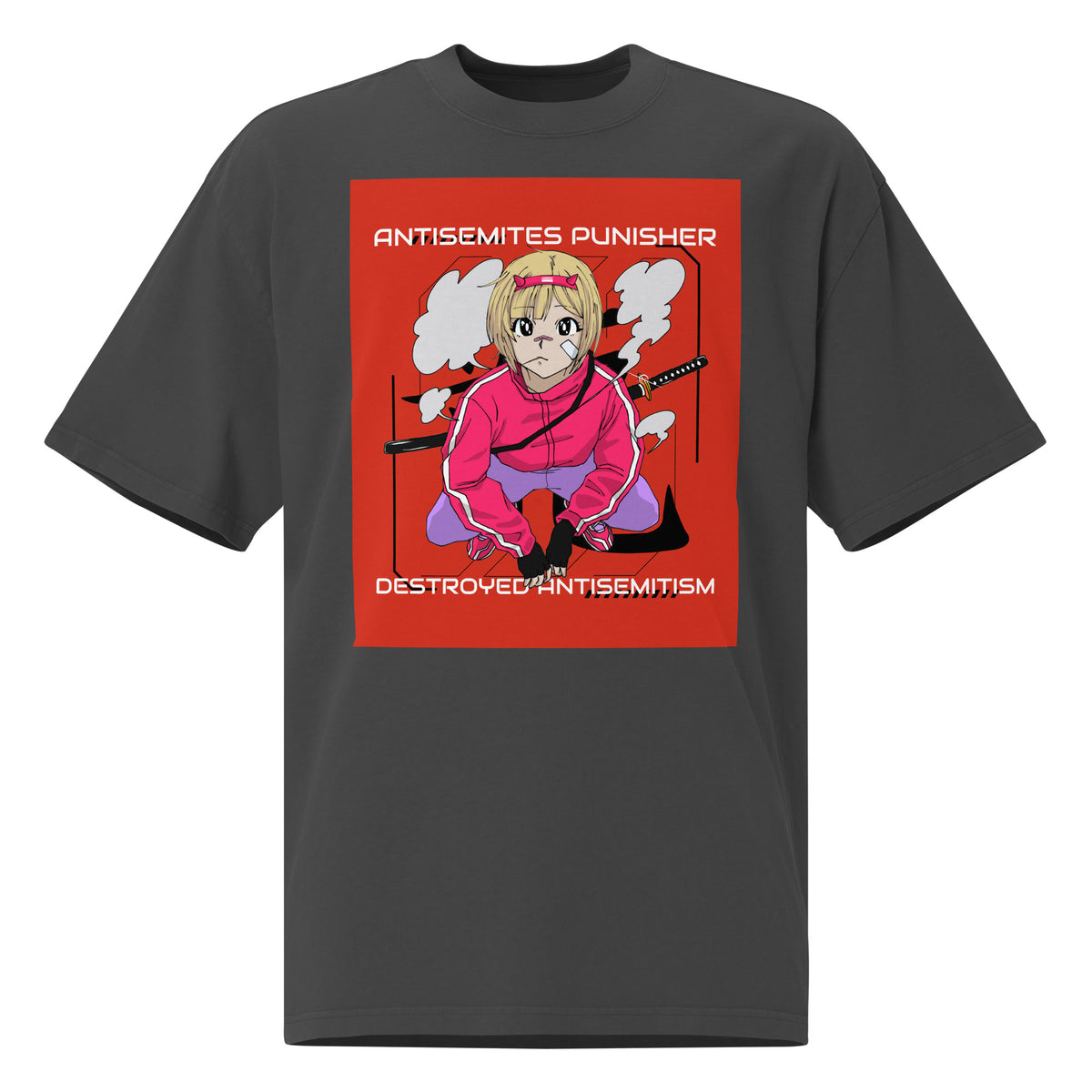 Antisemites Punisher | Unisex Oversized Faded T-Shirt Jouparty