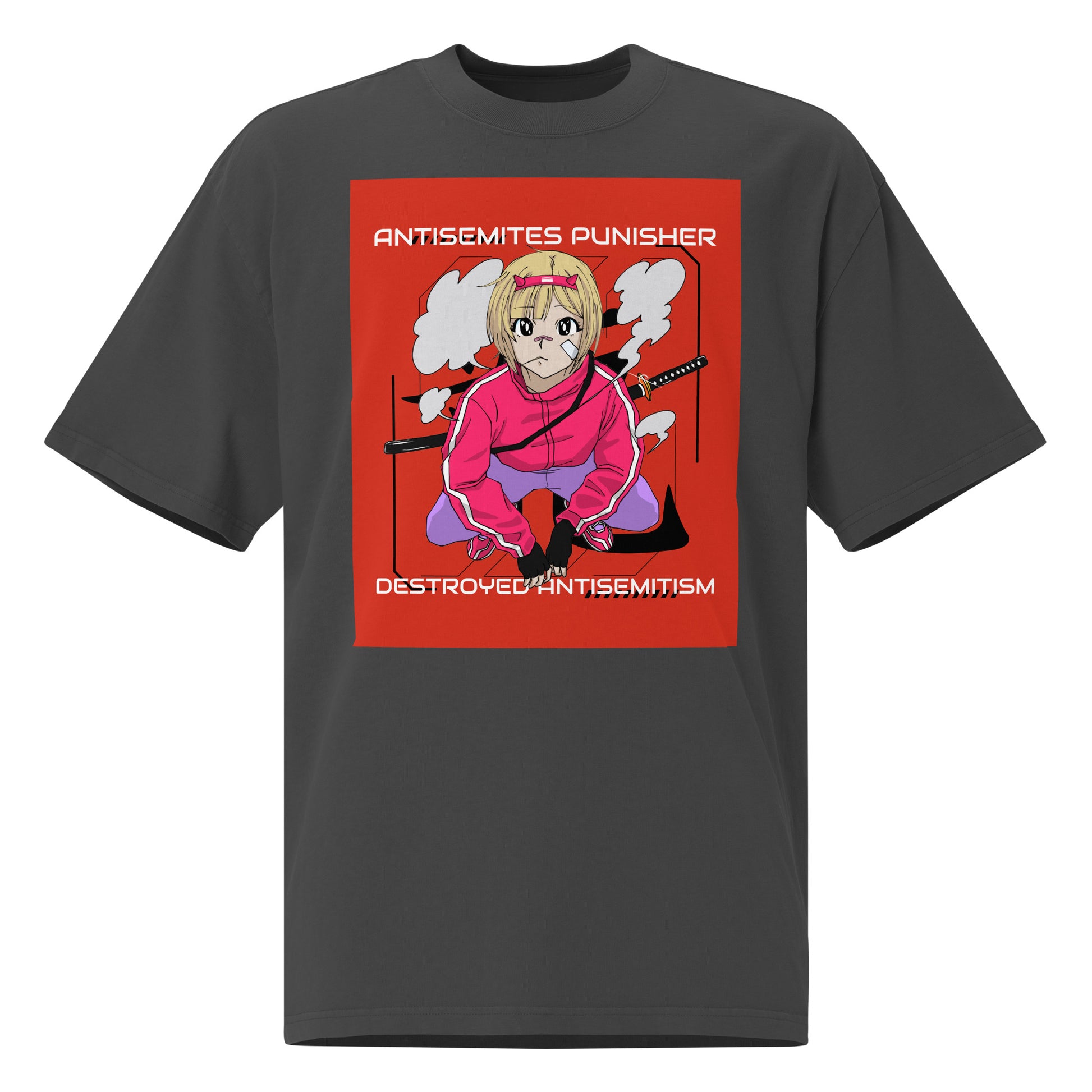 Antisemites Punisher | Unisex Oversized Faded T-Shirt