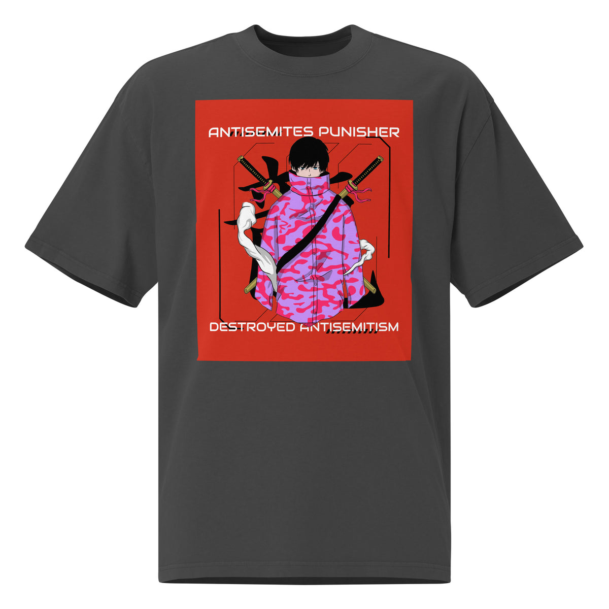 Antisemites Punisher | Unisex Oversized Faded T-Shirt Jouparty