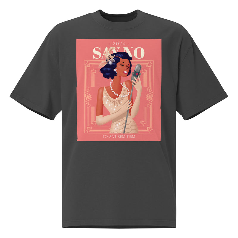 Art Deco Love Story | No Antisemitism | Unisex Oversized Faded T-Shirt
