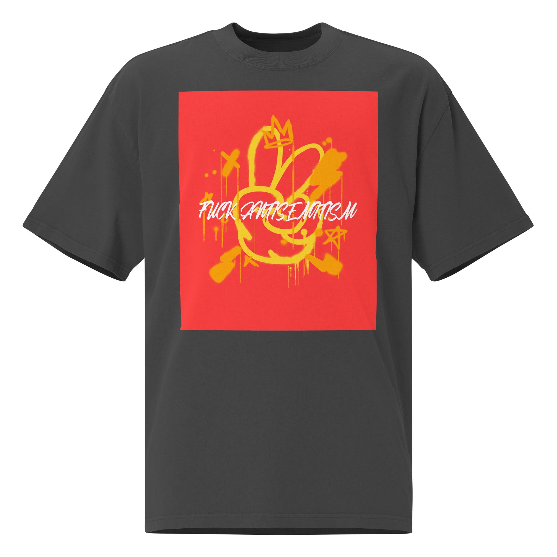 Fuck Antisemitism Graffiti | No Antisemitism | Unisex Oversized Faded T-Shirt