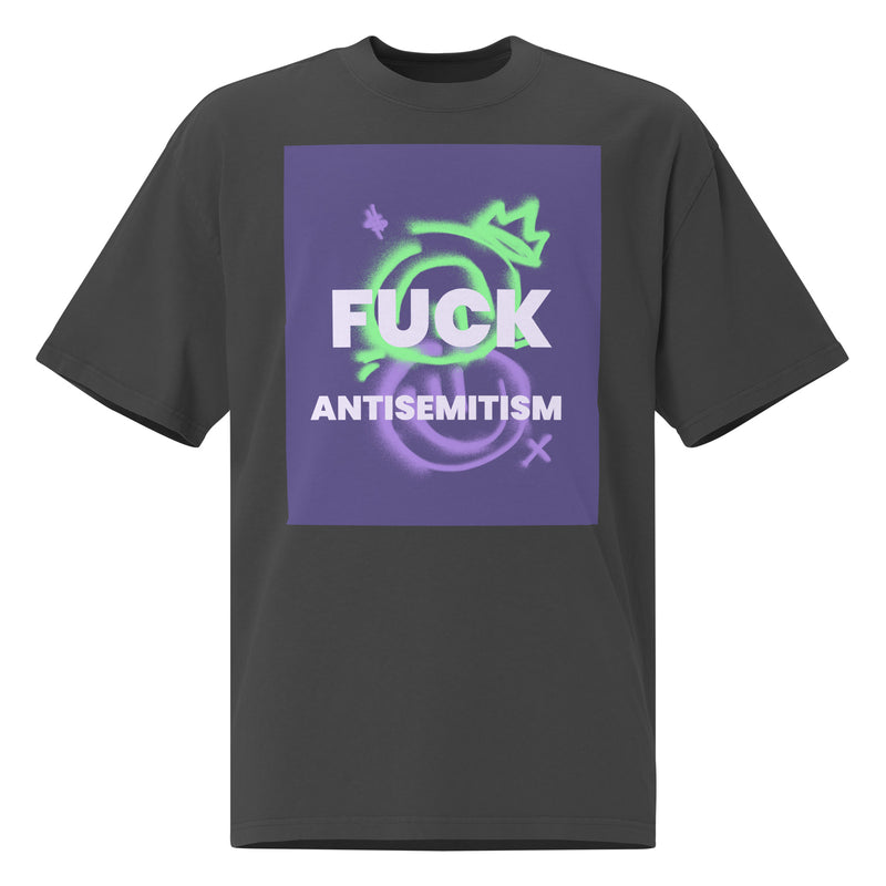 Fuck Antisemitism Graffiti | No Antisemitism | Unisex Oversized Faded T-Shirt