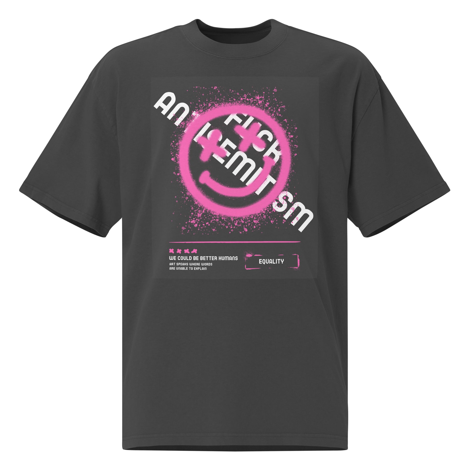 Fuck Antisemitism Graffiti | No Antisemitism | Unisex Oversized Faded T-Shirt