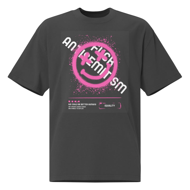 Fuck Antisemitism Graffiti | No Antisemitism | Unisex Oversized Faded T-Shirt