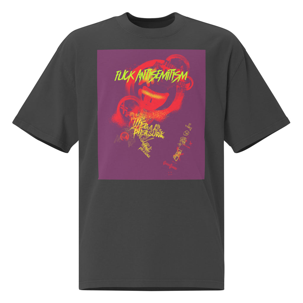 Fuck Antisemitism Graffiti | No Antisemitism | Unisex Oversized Faded T-Shirt