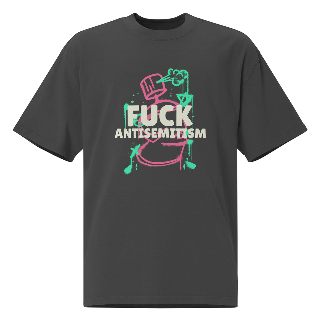 Fuck Antisemitism Graffiti | No Antisemitism | Unisex Oversized Faded T-Shirt