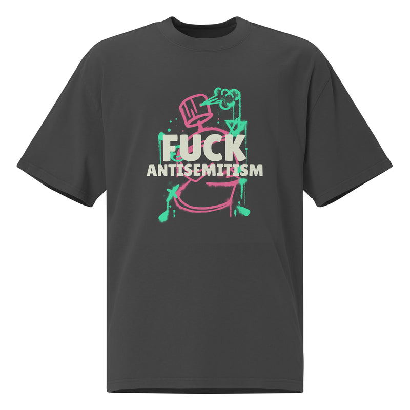 Fuck Antisemitism Graffiti | No Antisemitism | Unisex Oversized Faded T-Shirt