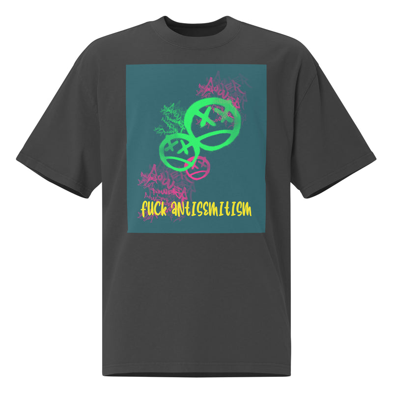 Fuck Antisemitism Graffiti | No Antisemitism | Unisex Oversized Faded T-Shirt