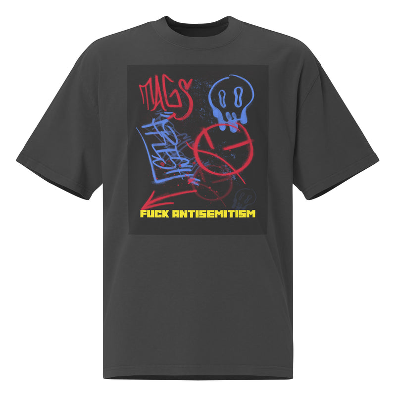 Fuck Antisemitism Graffiti | No Antisemitism | Unisex Oversized Faded T-Shirt