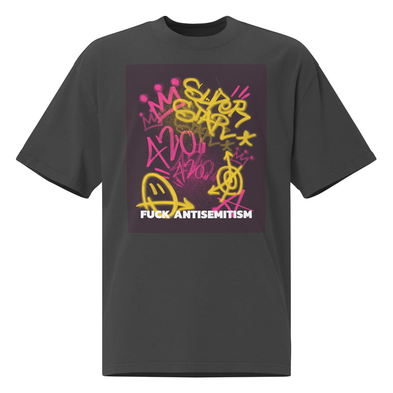 Fuck Antisemitism Graffiti | No Antisemitism | Unisex Oversized Faded T-Shirt