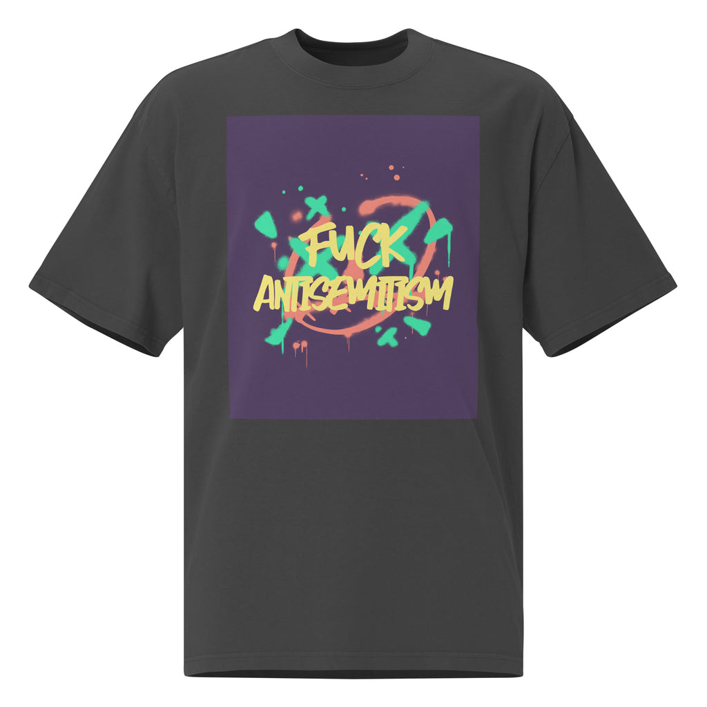 Fuck Antisemitism Graffiti | No Antisemitism | Unisex Oversized Faded T-Shirt