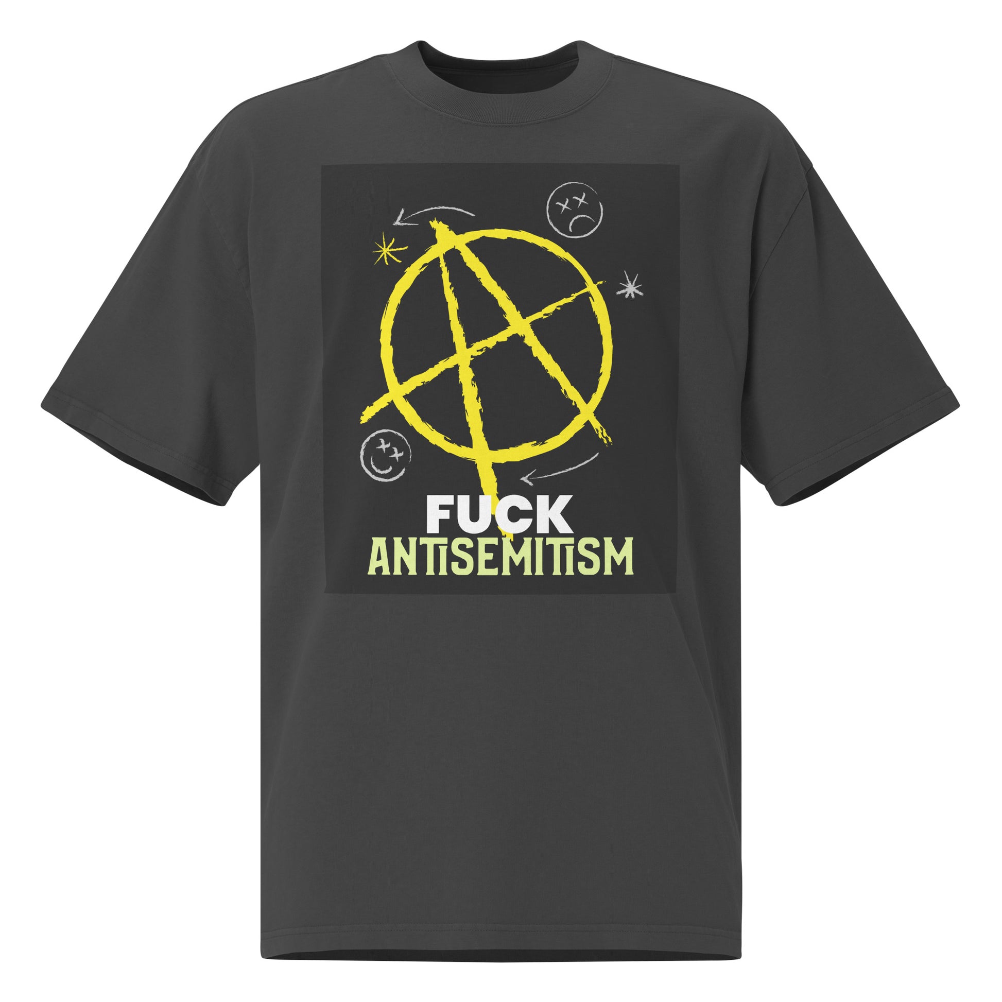 Fuck Antisemitism Graffiti | No Antisemitism | Unisex Oversized Faded T-Shirt