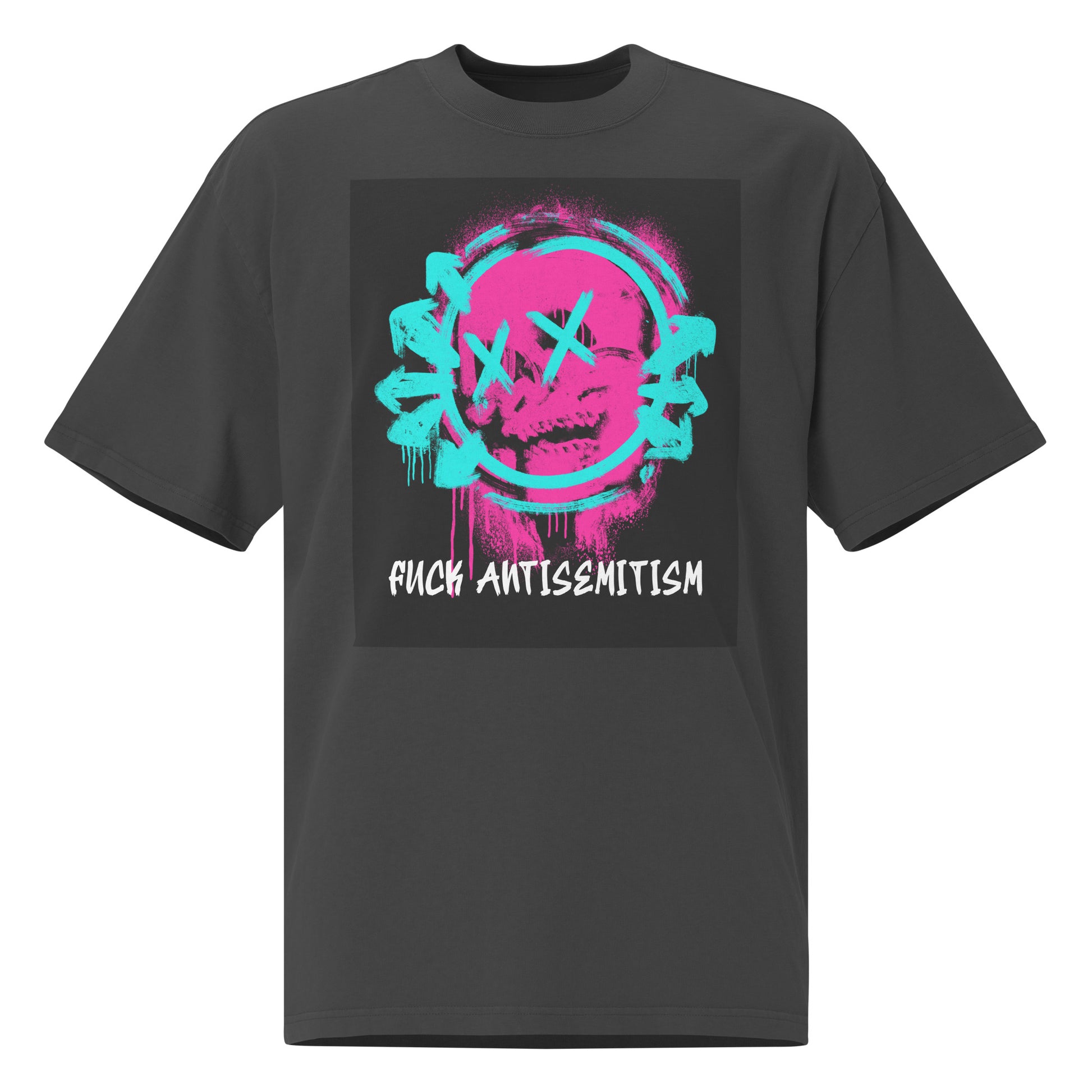 Fuck Antisemitism Graffiti | No Antisemitism | Unisex Oversized Faded T-Shirt