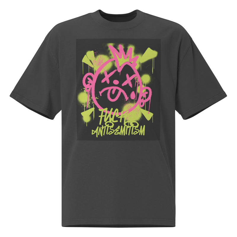 Fuck Antisemitism Graffiti | No Antisemitism | Unisex Oversized Faded T-Shirt