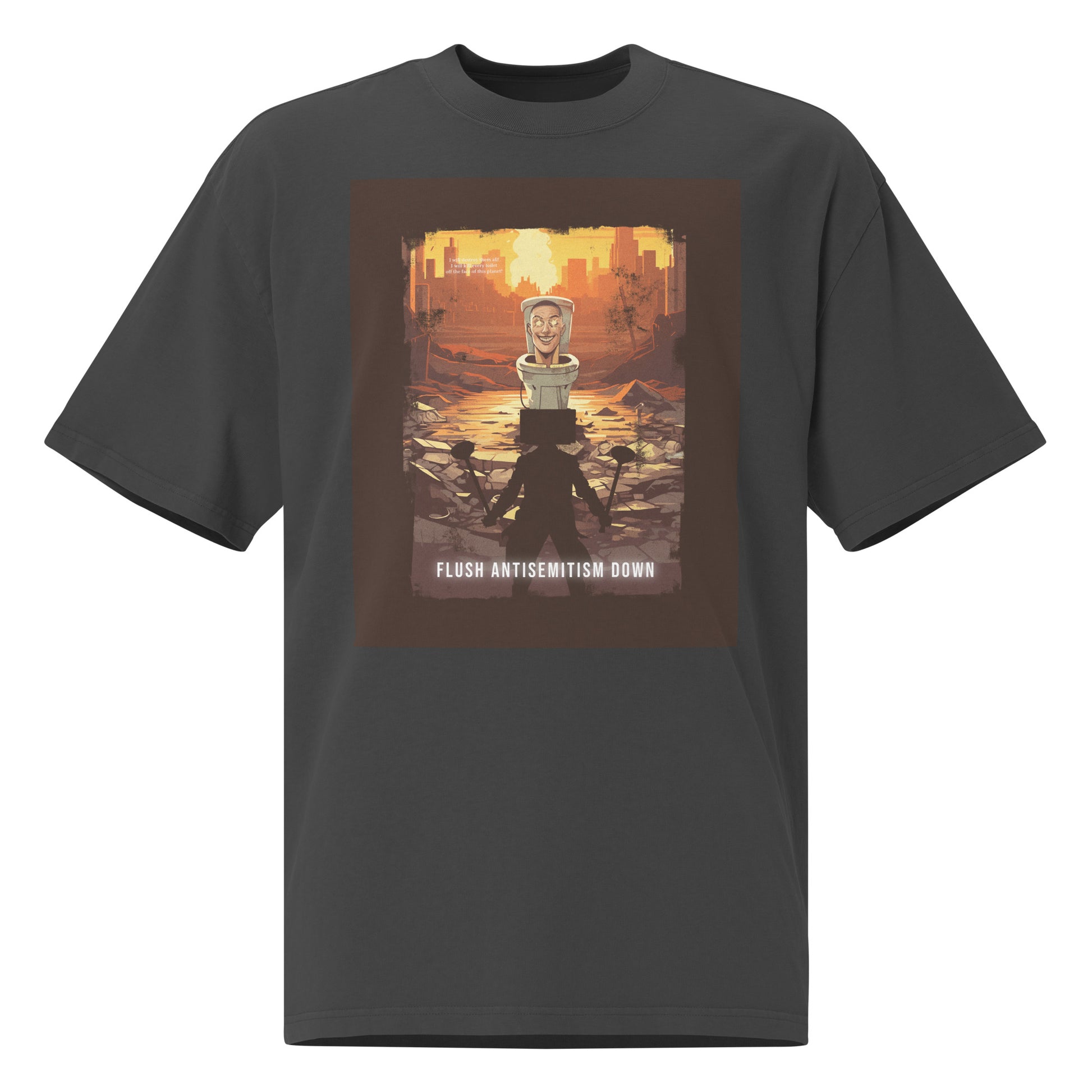 Horror Movie | Antisemitism | Unisex Oversized Faded T-Shirt