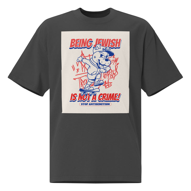 Streetart Graffiti Cartoon | Antisemitism | Unisex Oversized Faded T-Shirt