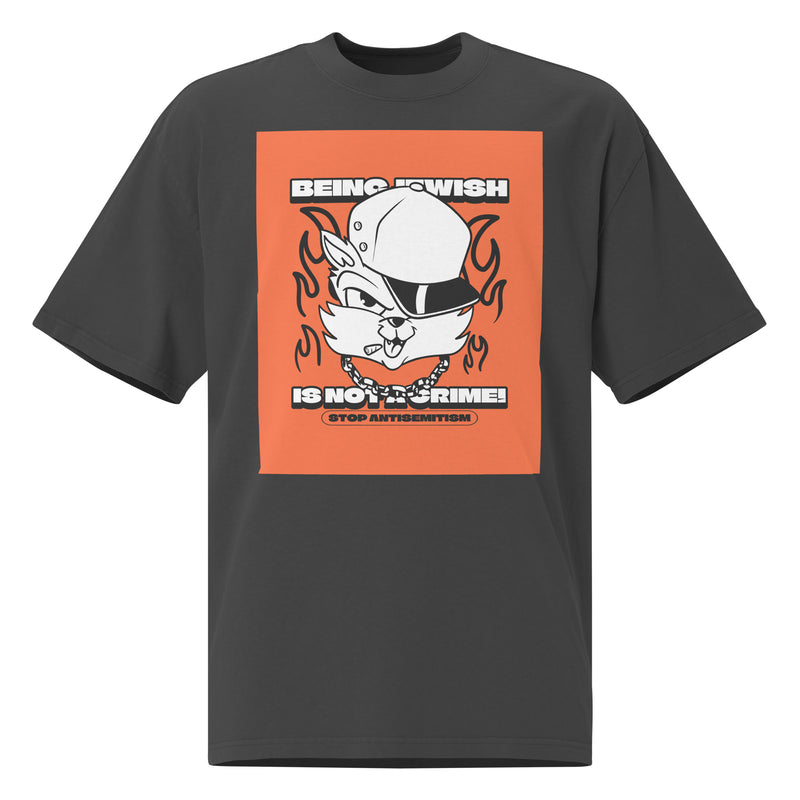Streetart Graffiti Cartoon | Antisemitism | Unisex Oversized Faded T-Shirt