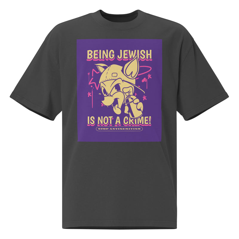Streetart Graffiti Cartoon | Antisemitism | Unisex Oversized Faded T-Shirt