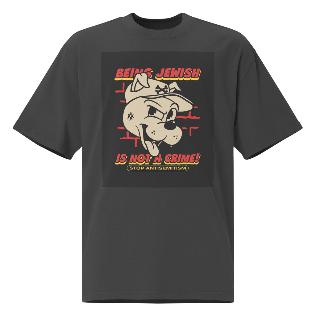 Streetart Graffiti Cartoon | Antisemitism | Unisex Oversized Faded T-Shirt