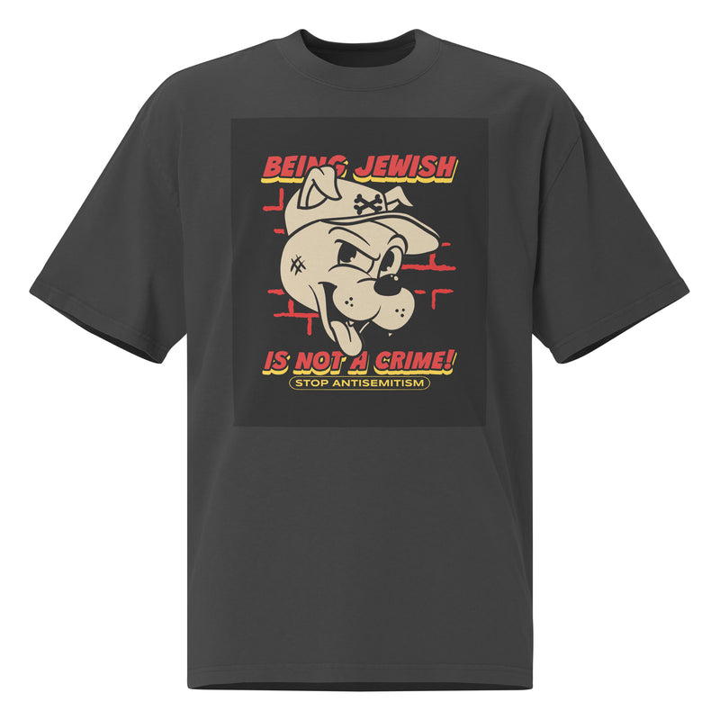 Streetart Graffiti Cartoon | Antisemitism | Unisex Oversized Faded T-Shirt