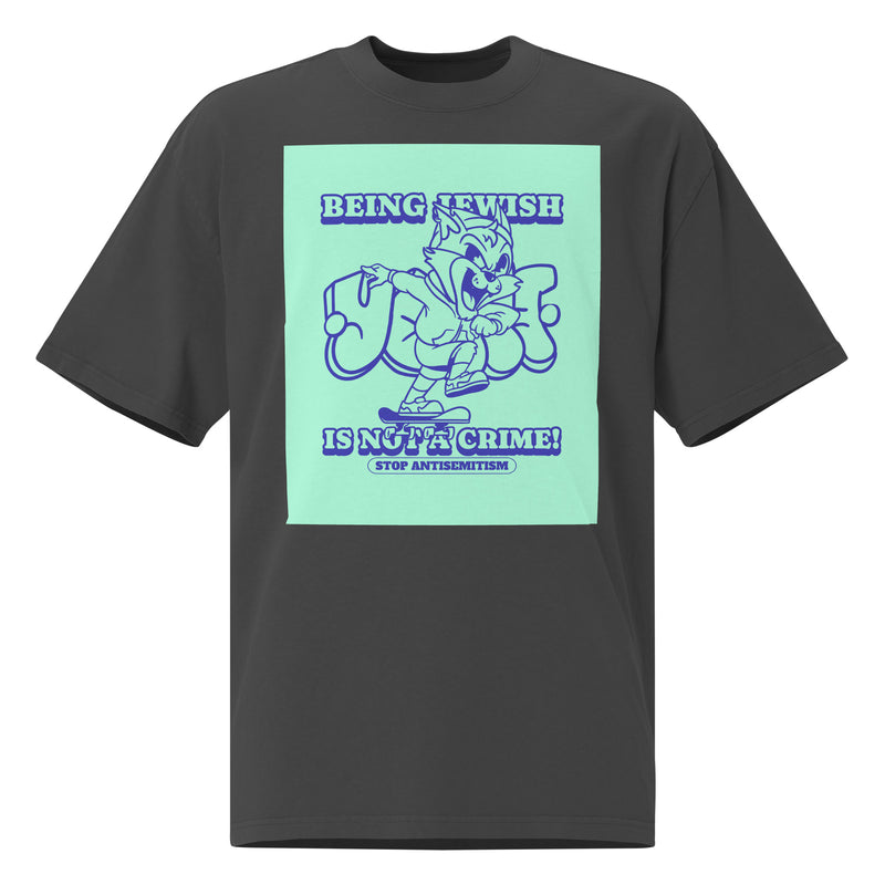 Streetart Graffiti Cartoon | Antisemitism | Unisex Oversized Faded T-Shirt