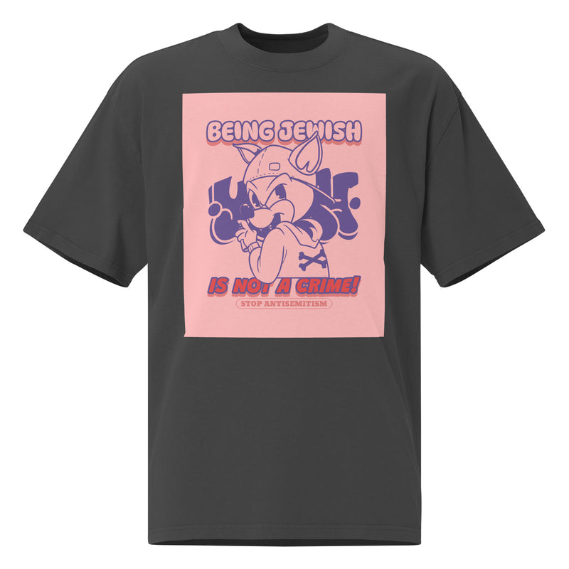 Streetart Graffiti Cartoon | Antisemitism | Unisex Oversized Faded T-Shirt