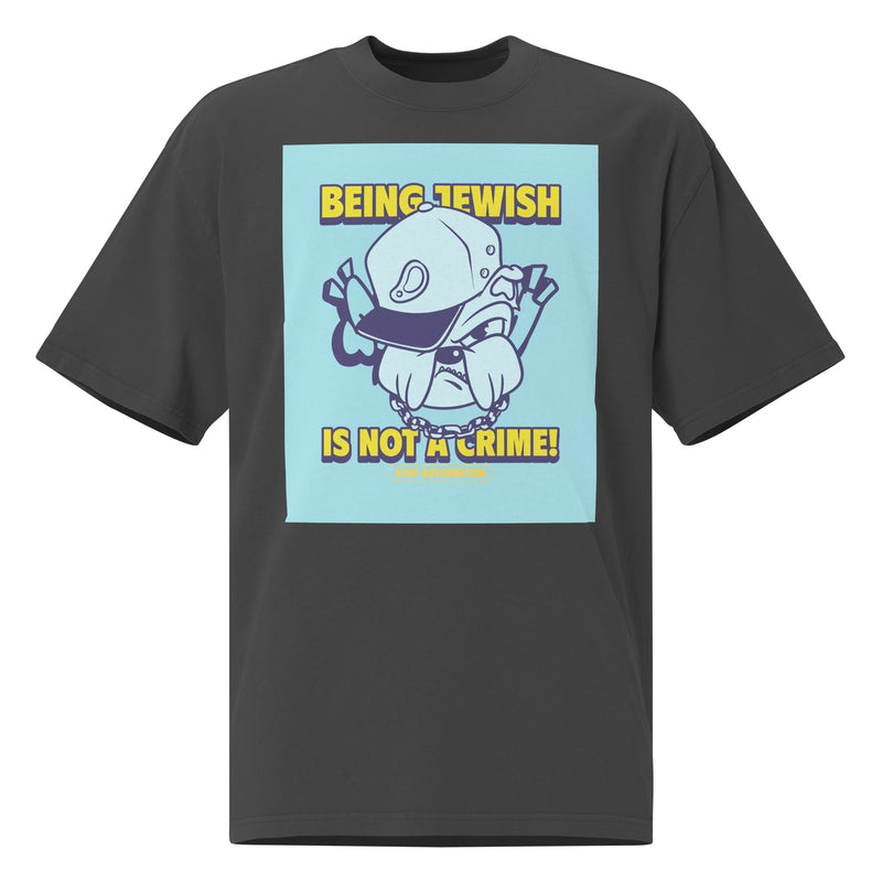 Streetart Graffiti Cartoon | Antisemitism | Unisex Oversized Faded T-Shirt
