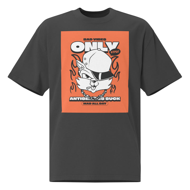 Streetart Graffiti Cartoon | Antisemitism | Unisex Oversized Faded T-Shirt