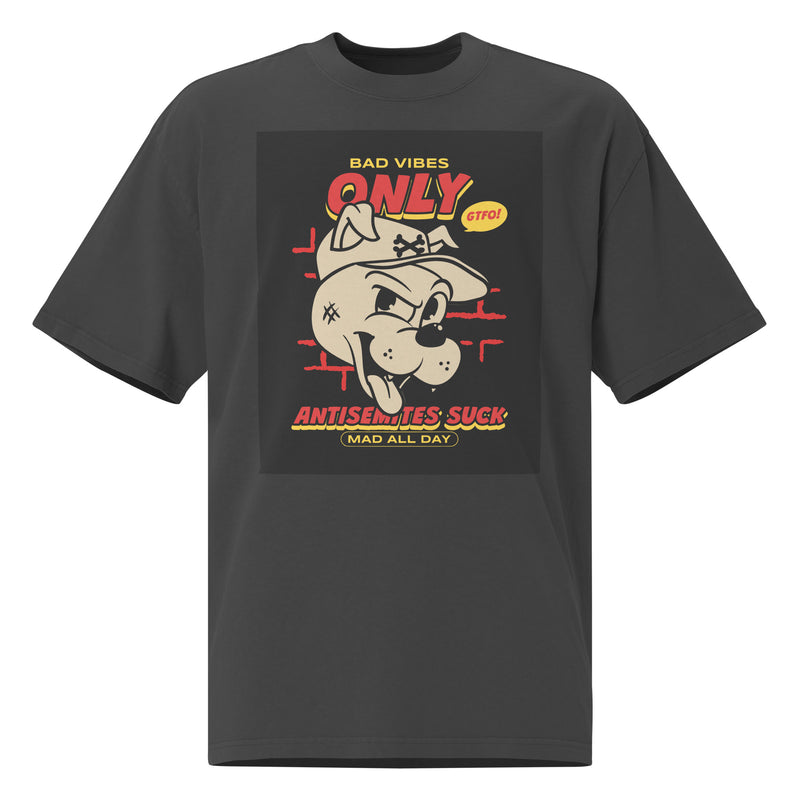 Streetart Graffiti Cartoon | Antisemitism | Unisex Oversized Faded T-Shirt