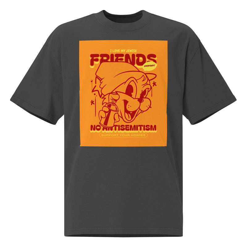 Streetart Graffiti Cartoon | Antisemitism | Unisex Oversized Faded T-Shirt