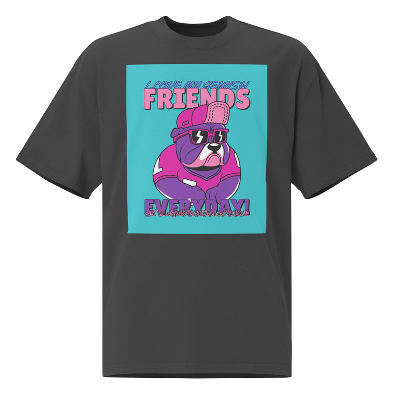 Streetart Graffiti Cartoon | Antisemitism | Unisex Oversized Faded T-Shirt
