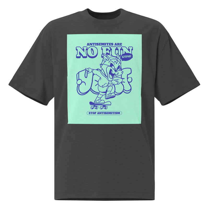 Streetart Graffiti Cartoon | Antisemitism | Unisex Oversized Faded T-Shirt