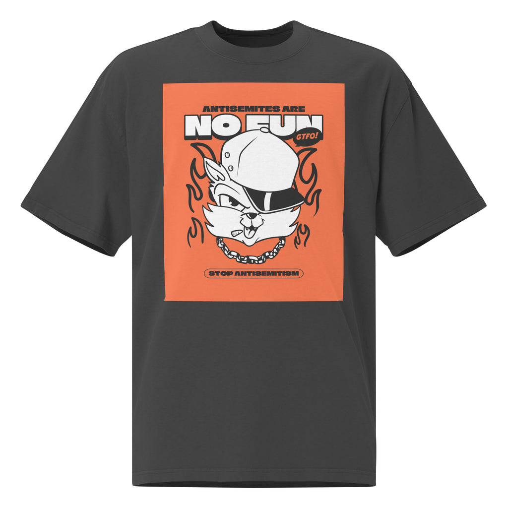 Streetart Graffiti Cartoon | Antisemitism | Unisex Oversized Faded T-Shirt