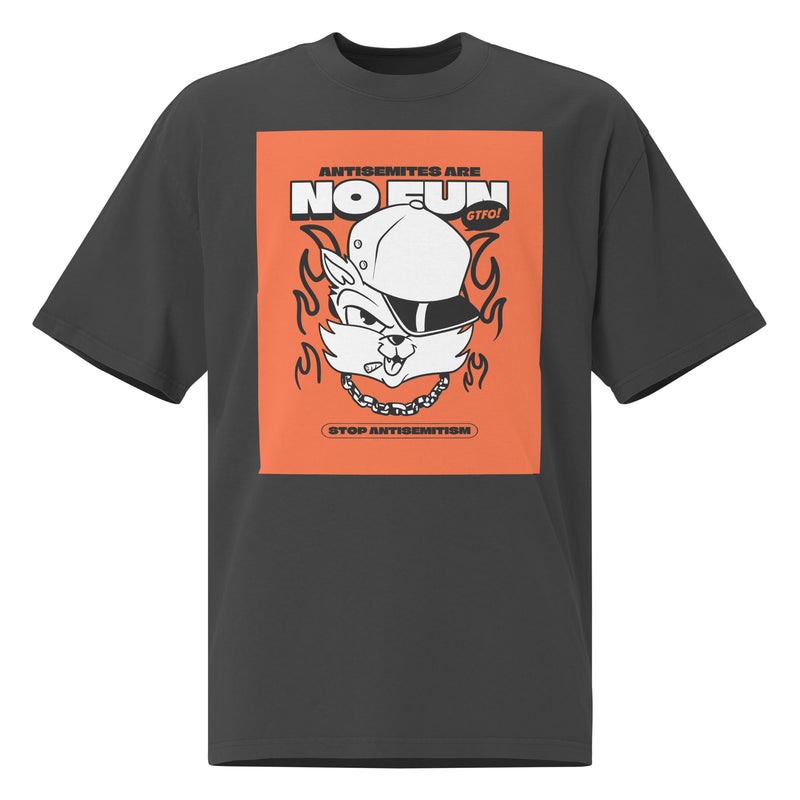 Streetart Graffiti Cartoon | Antisemitism | Unisex Oversized Faded T-Shirt