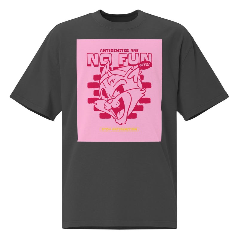 Streetart Graffiti Cartoon | Antisemitism | Unisex Oversized Faded T-Shirt